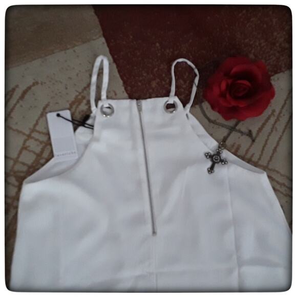 LOVERICHE White Summer Dress A-line Tunic Tank Top Size M Festival Concert Beach - Picture 4 of 7